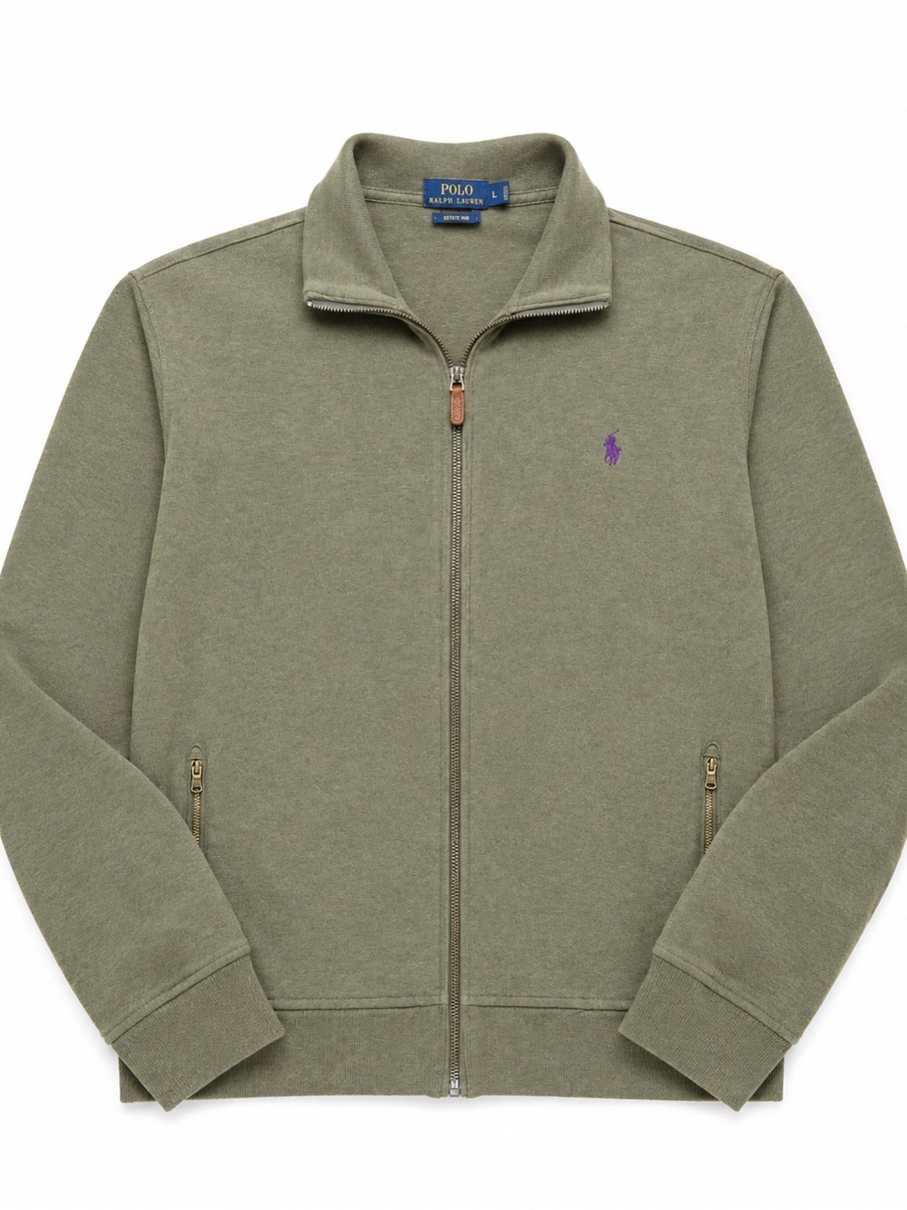 Polo by Ralph Lauren Olive Zip-Front Men's Sweater